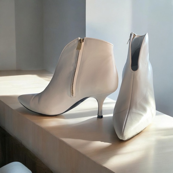 ANINE BING Frankie White Leather Booties - Picture 3 of 9